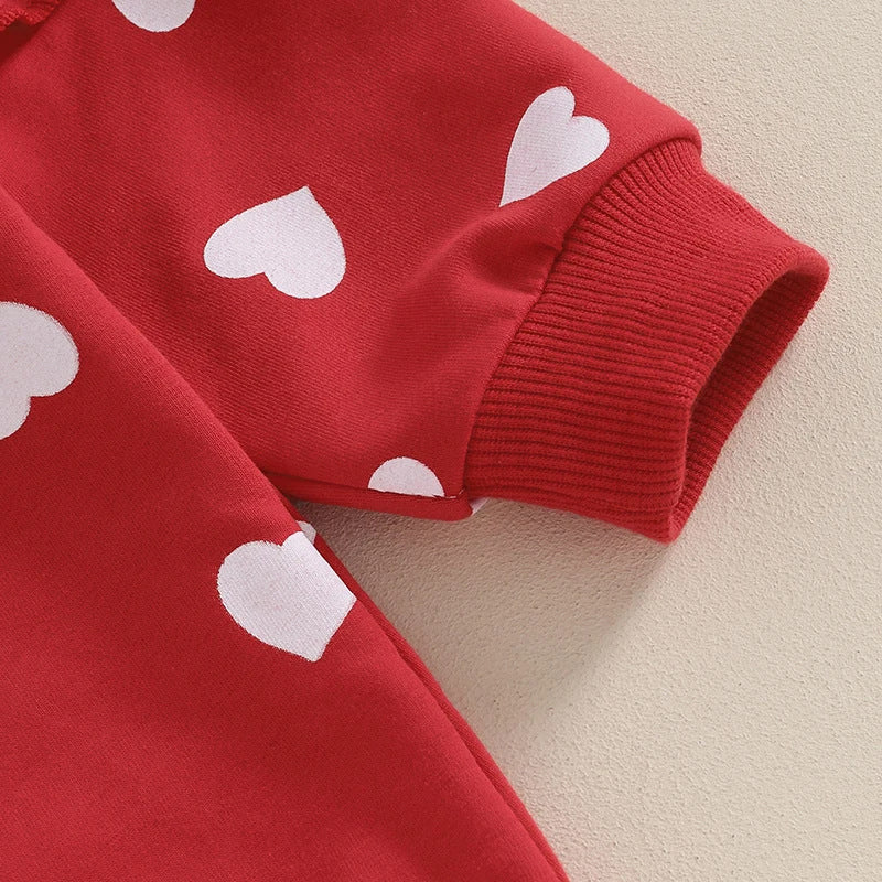 Heart Jumpsuit & Headband Two-piece Set