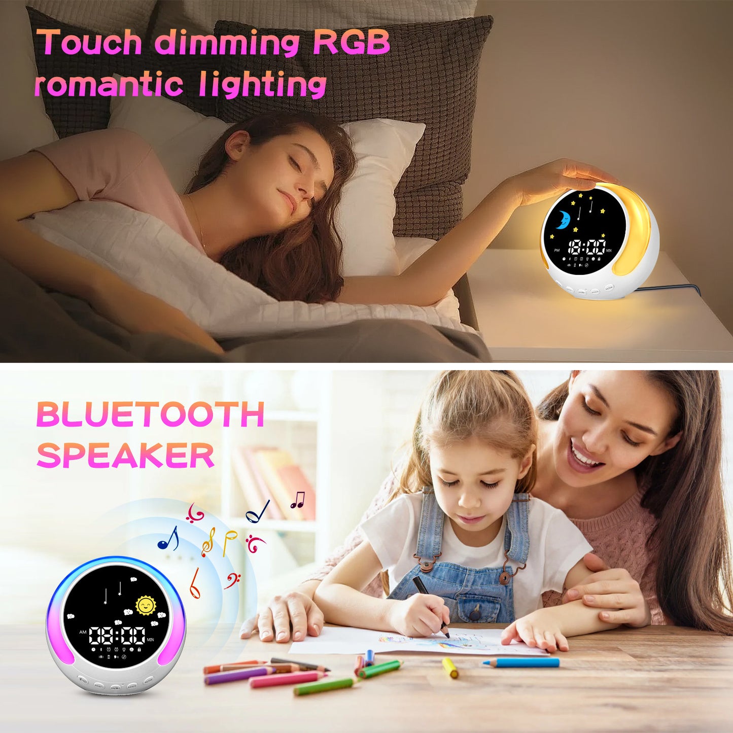 Children's Alarm Clock Bluetooth Speaker