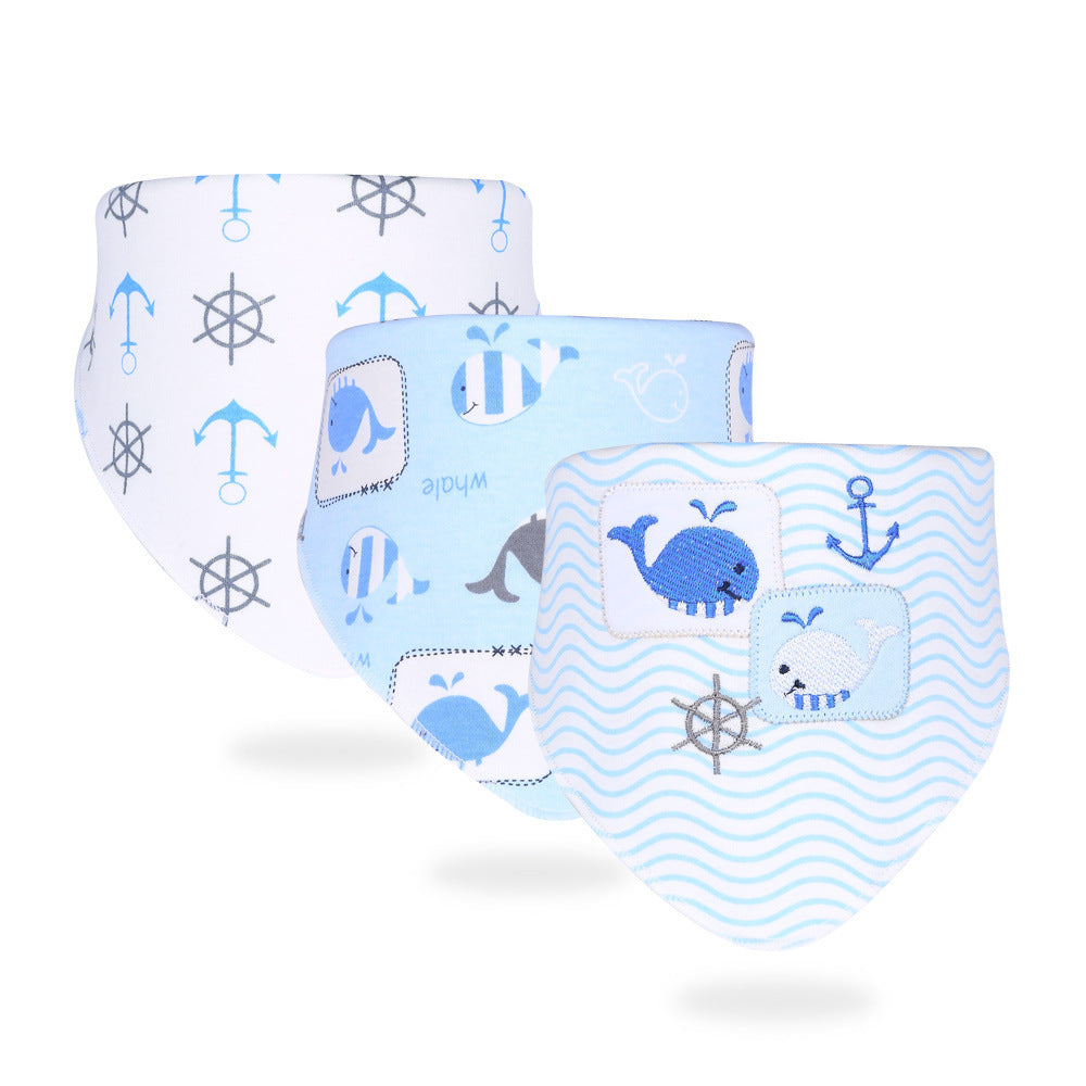 Printed Baby Cotton Bibs, Boy, Girl, 3 pack