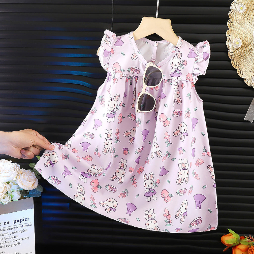 Girls' Chiffon Summer Floral Dress For Kids