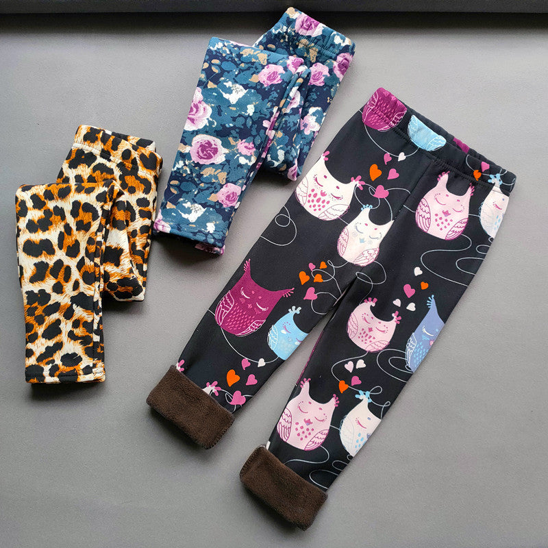 Fleece-lined Thermal Leggings For Girls