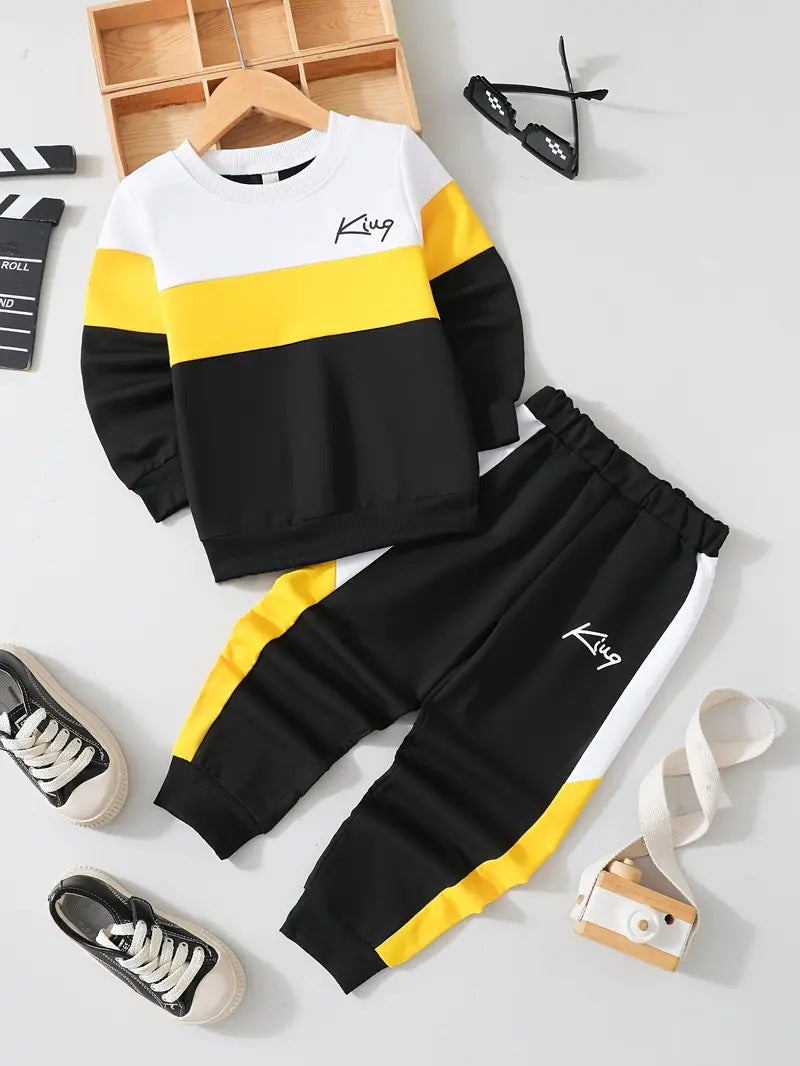 Design Multicolor Hoodie Pants Two-piece Set