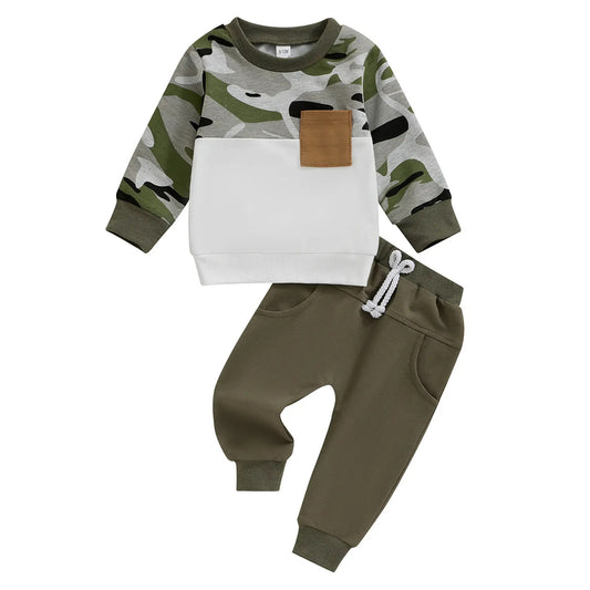 Baby Boys' Autumn And Winter Camouflage Suit