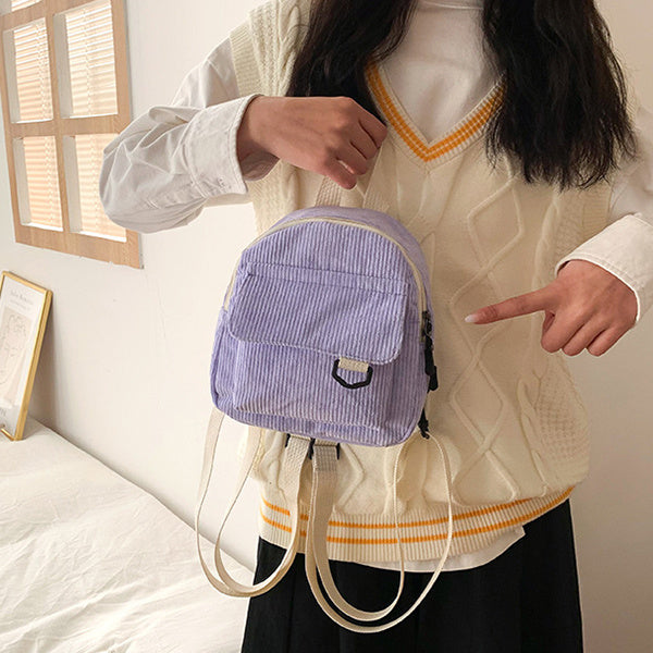 Small Corduroy Backpack, Girls' Schoolbag