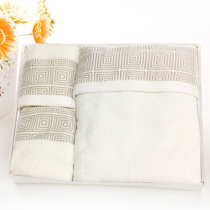 Cotton 3pc Towel Veneer Cloth Thickened Hotel Bath Towel Embroidery, Gift For Mom