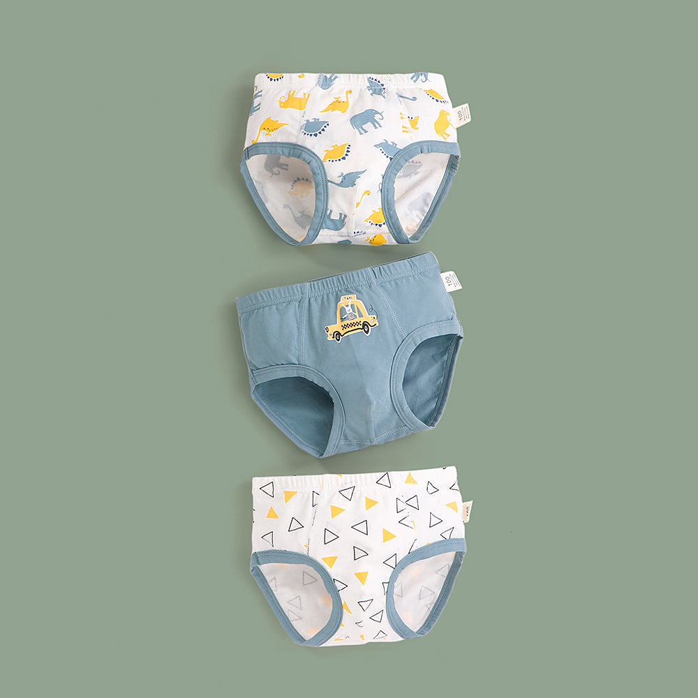 Cartoon Dinosaur Print  Baby/Boy Underwear 3 Pack