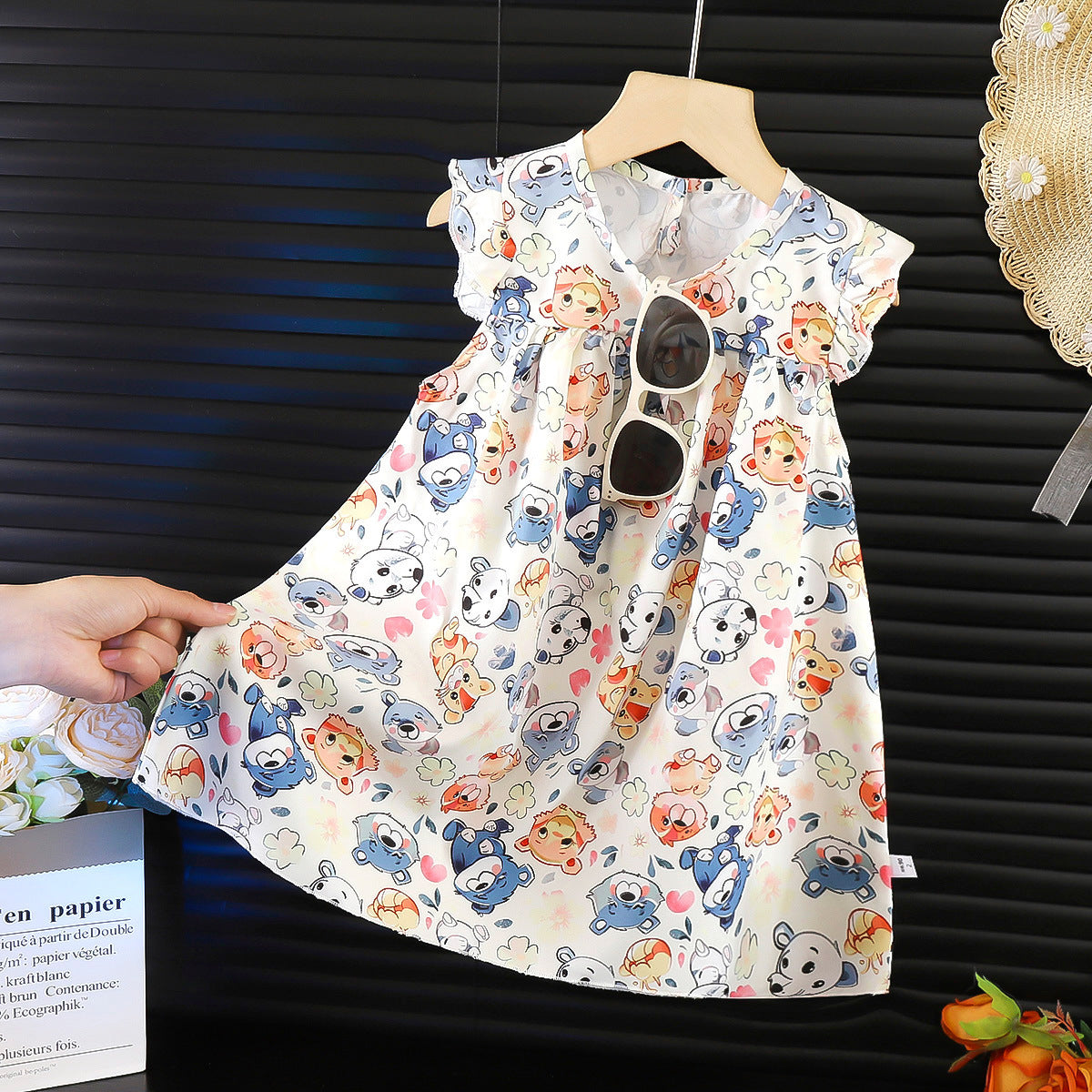 Girls' Chiffon Summer Floral Dress For Kids