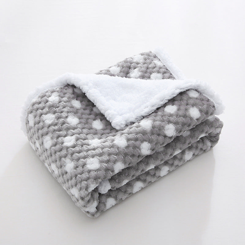 Autumn & Winter Double-layer Thickened Baby Lambswool Thermal Blanket