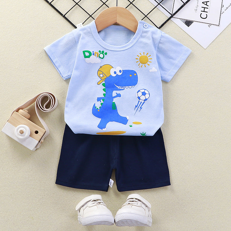 Boys' Short-sleeved Shorts Suit T-shirt Set