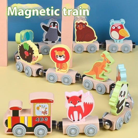 Magnetic Car Small Locomotive, 5 Theme Educational Wooden Sets