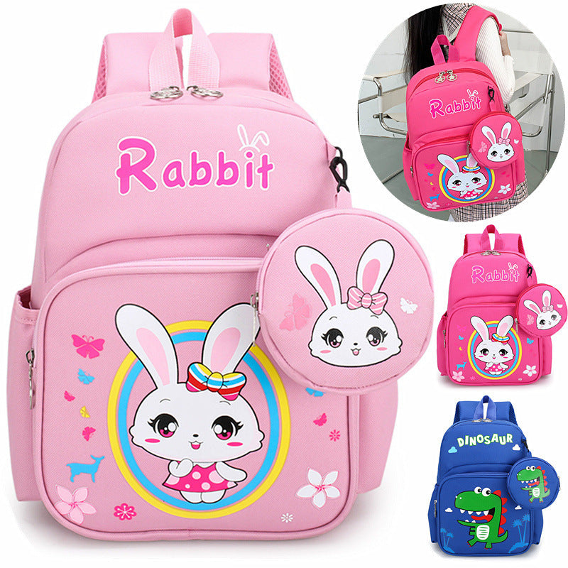 Children's Printed Schoolbag Backpack With Coin Purse