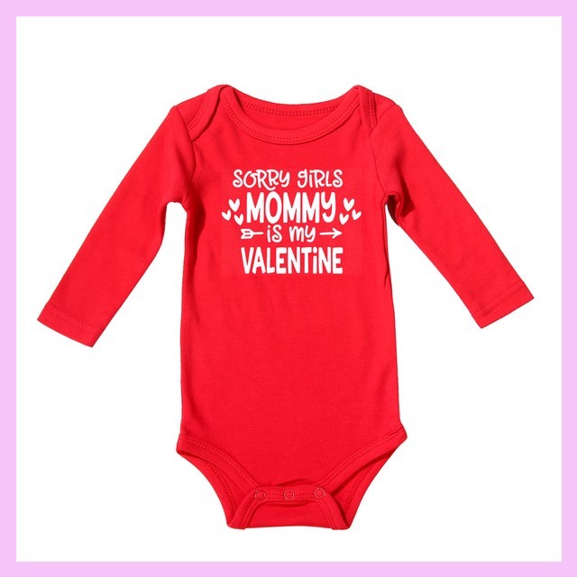 Baby Valentine' s Day Red Cotton Romper