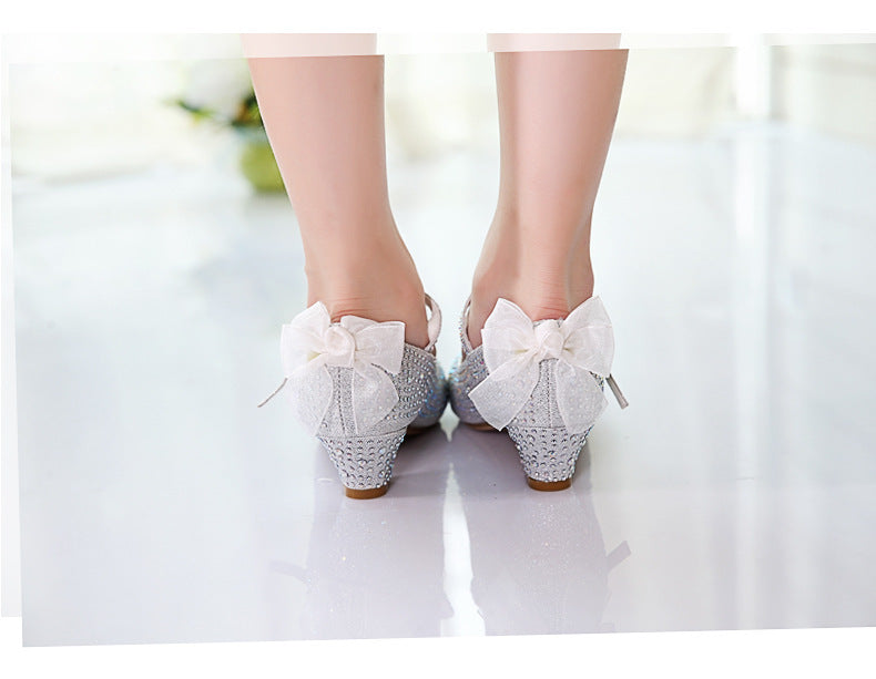 Girls' Leather Shoes High Heeled Shoes Performance Dance Shoes