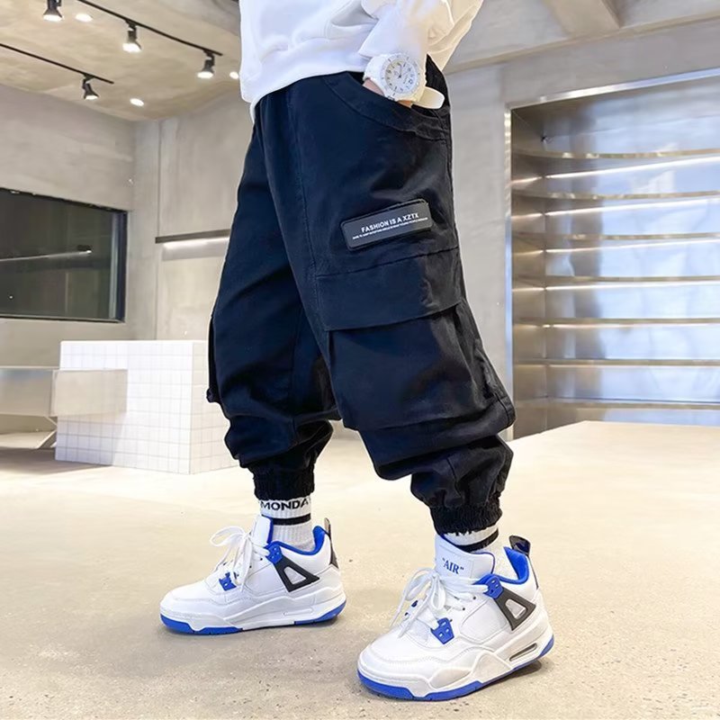 Boys' Cargo Pants, Spring & Autumn New Multi-pocket Trousers