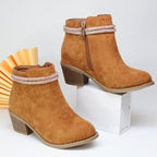 Girls' Fashion Double Strap Rhinestone Boots
