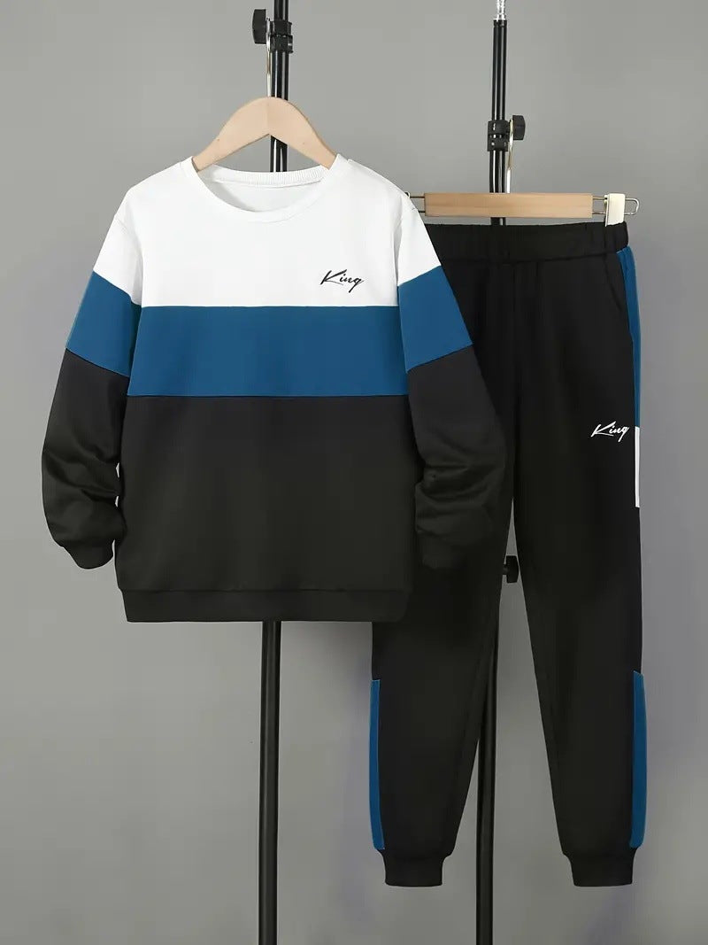 Design Multicolor Hoodie Pants Two-piece Set