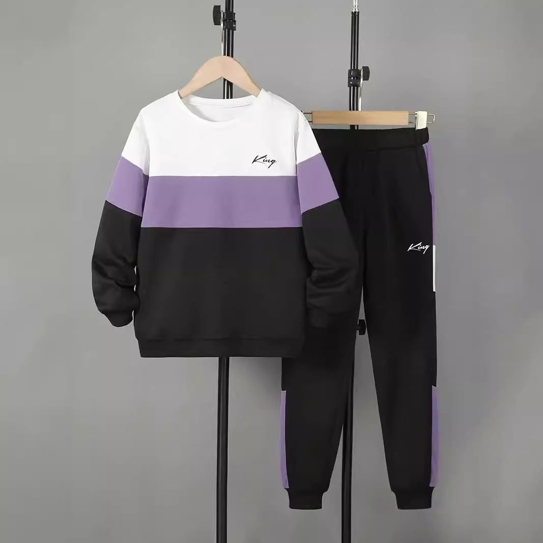 Design Multicolor Hoodie Pants Two-piece Set