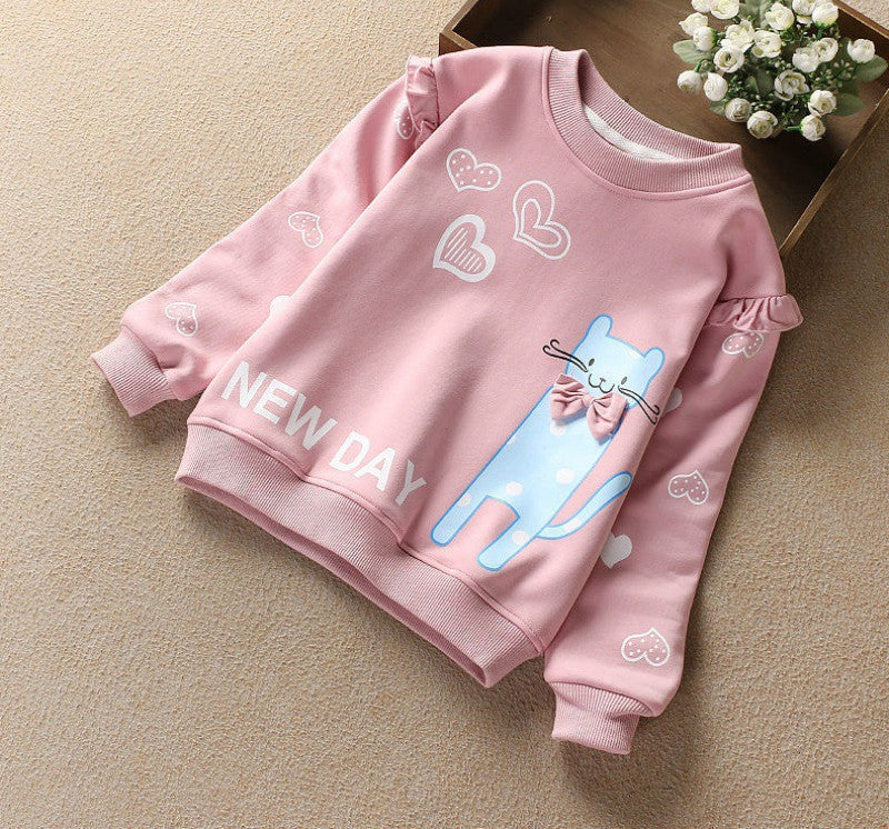Girls' Double Layer Fleece Sweater