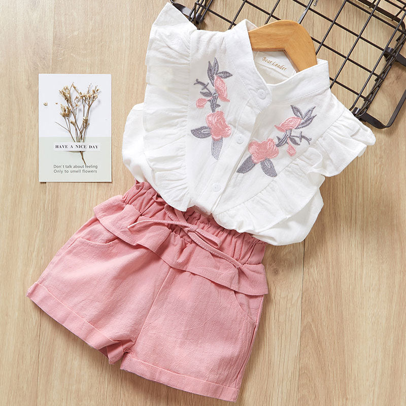 Girl's Summer Sets, New Short Sleeve T-shirt & Shorts Outfits, Multiple Styles To Choose From