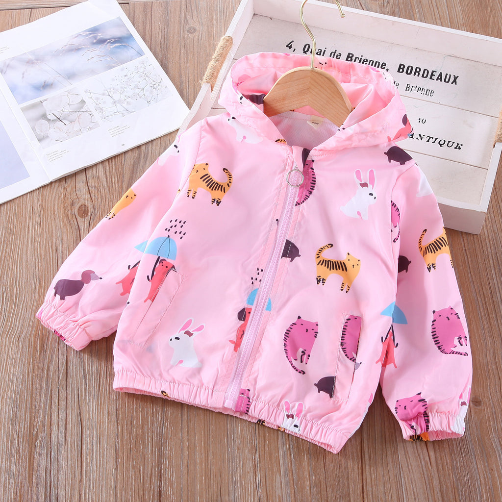 Girls' Printed Cartoon Spring Jacket
