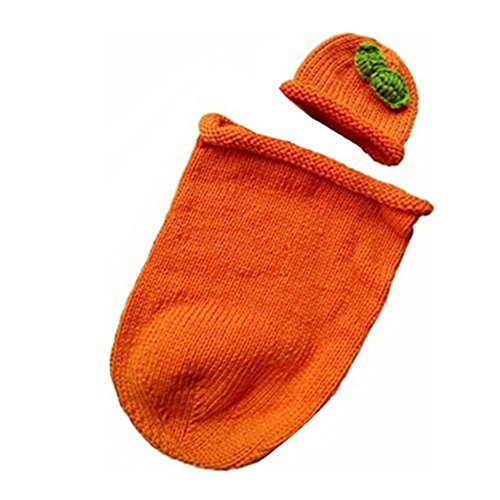 Handmade Wool Woven Baby Photography Clothing Pumpkin Outfit