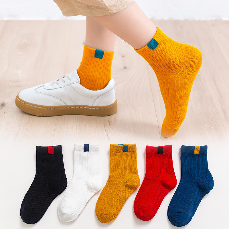 Cotton Socks 5 Pair Set Winter Sports Cartoon Girls' & Boys' Socks, Multiple Designs To Choose From