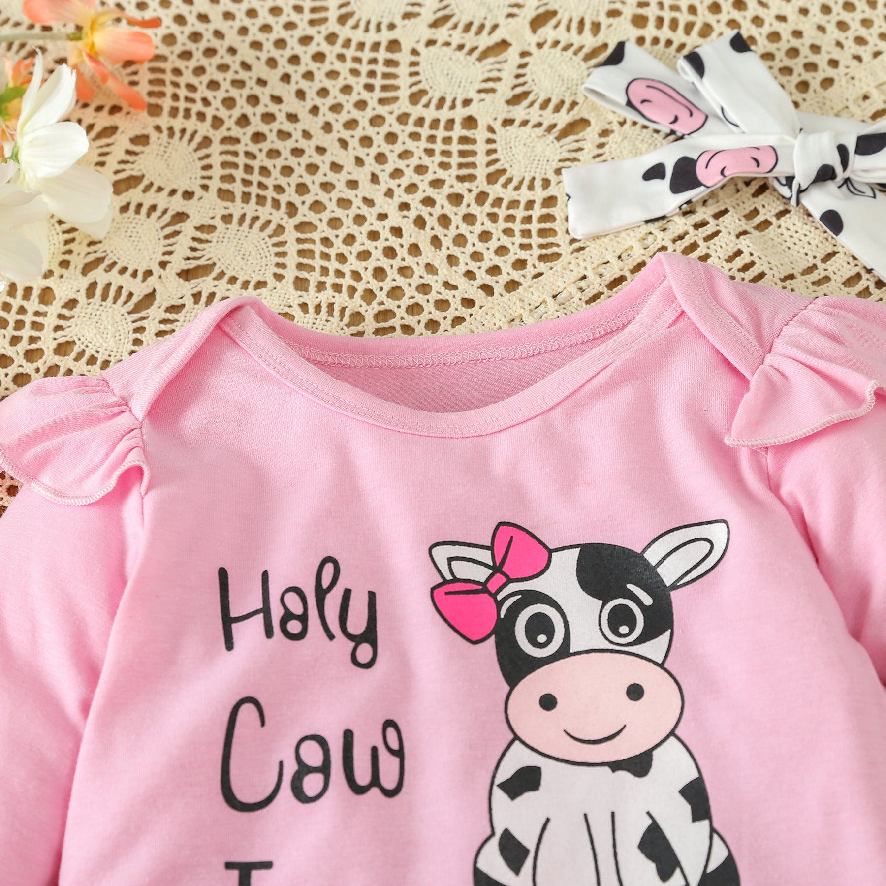 Baby/Toddler Girls' "Holy Cow I'm Cute" 2pc Outfit