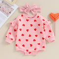 Heart Jumpsuit & Headband Two-piece Set