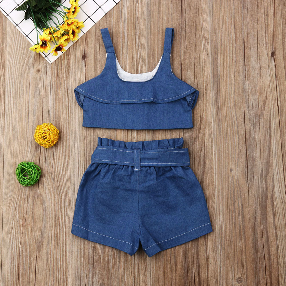 Children's Toddler Summer Clothing, Girls' Skirt or Short's 2pc Set