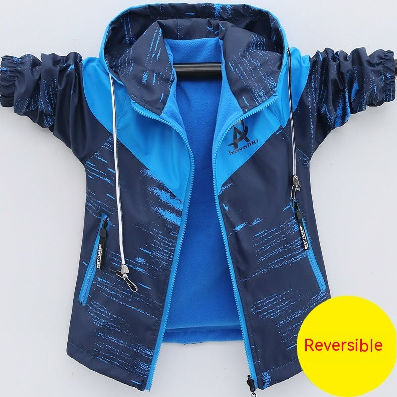 Boys' Printed Spring or Autumn Double-sided Cardigan