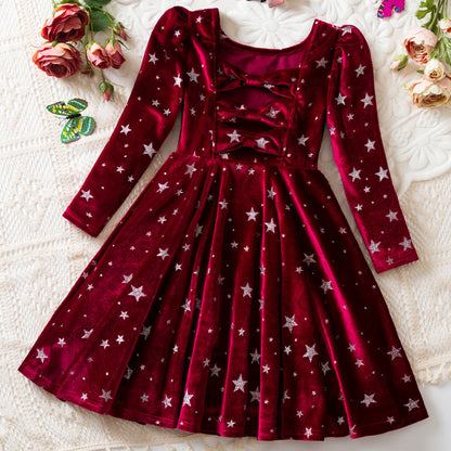 Girl's Fashion Christmas Red Dress