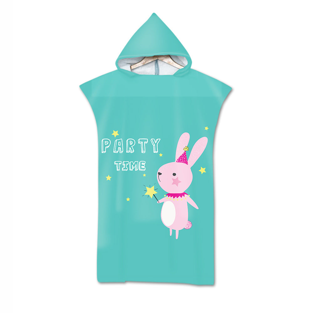 Children's Cartoon Animal Hooded Beach Towel