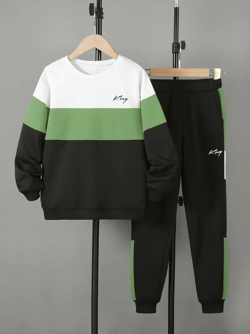 Design Multicolor Hoodie Pants Two-piece Set