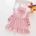 Girls' Long-sleeved Casual Heart Dress