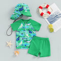 Boys' Split 3pc Swimsuit Hat Set