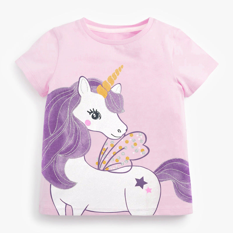 Summer New Style Short-Sleeve Kids Set Cotton Girls Set