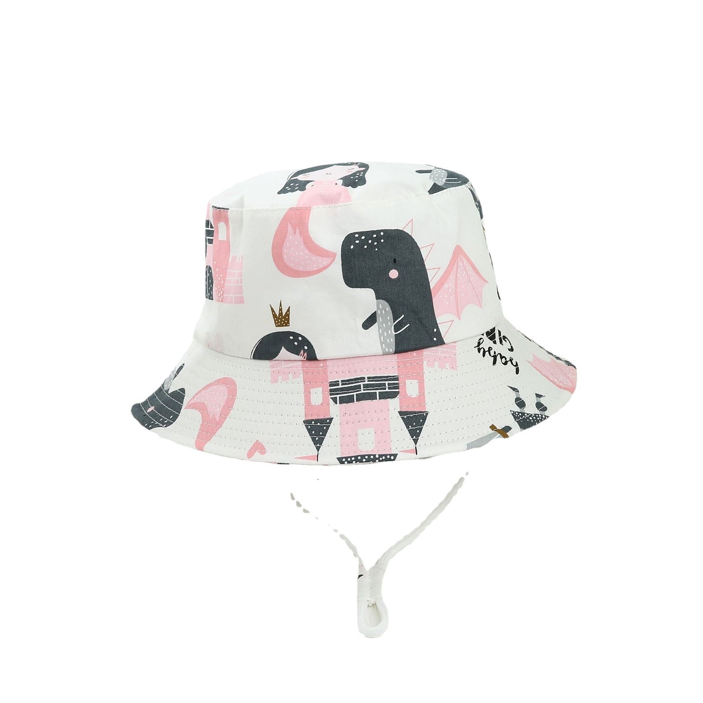 Children's Printed Dinosaur Bucket Sun Hat Big Brim Boy Girl Hat