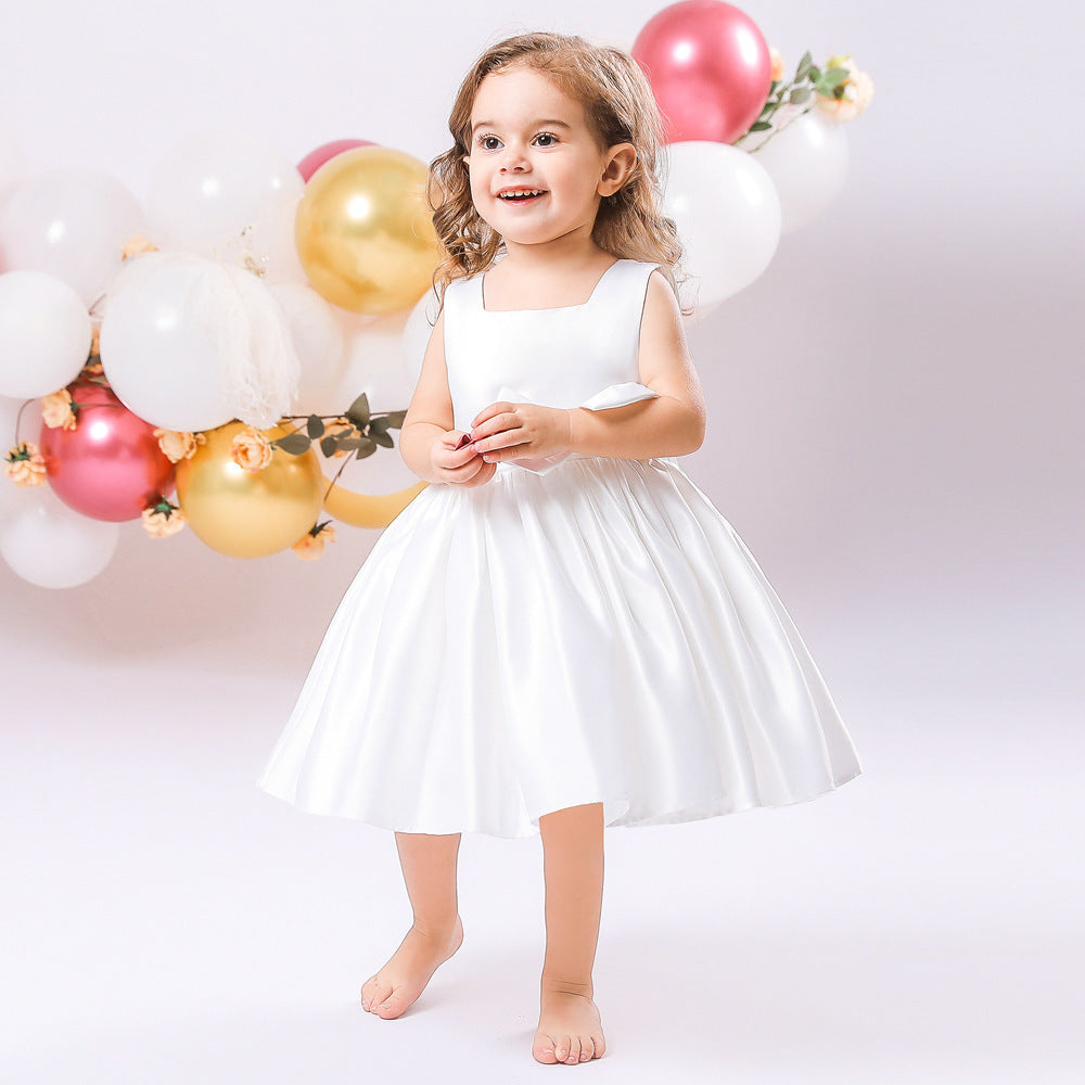 Birthday Dress Big Bow Flower Girl Wedding Party Dress