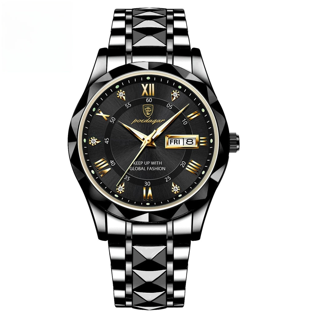 Men's Waterproof Double Calendar Luminous Quartz Watch, Gift For Dad