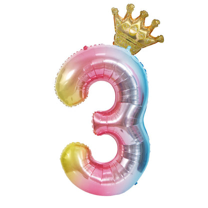 40 Inch Gradient Digital Crown Balloon