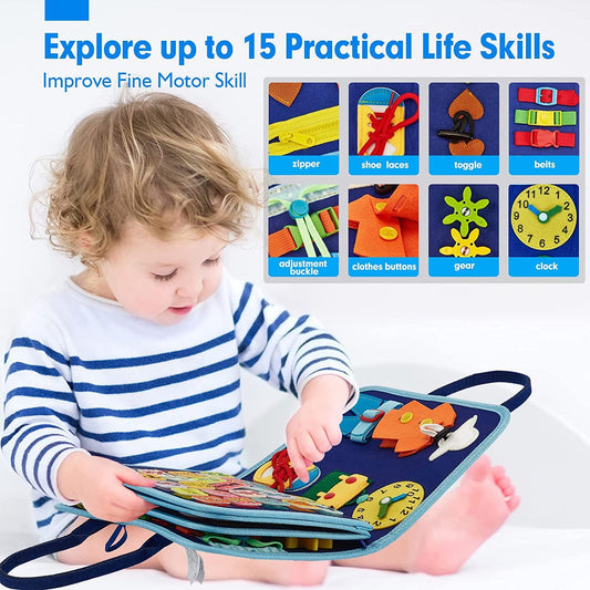 Life's Common Sense Dressing Lace-up Felt Bag, Toddler Felt Busy Board