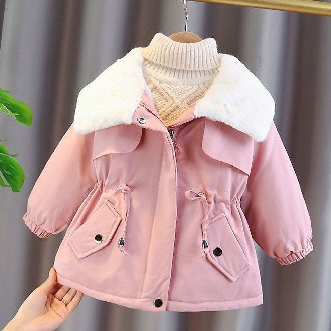 Girls' Fleece-lined Cotton Coat