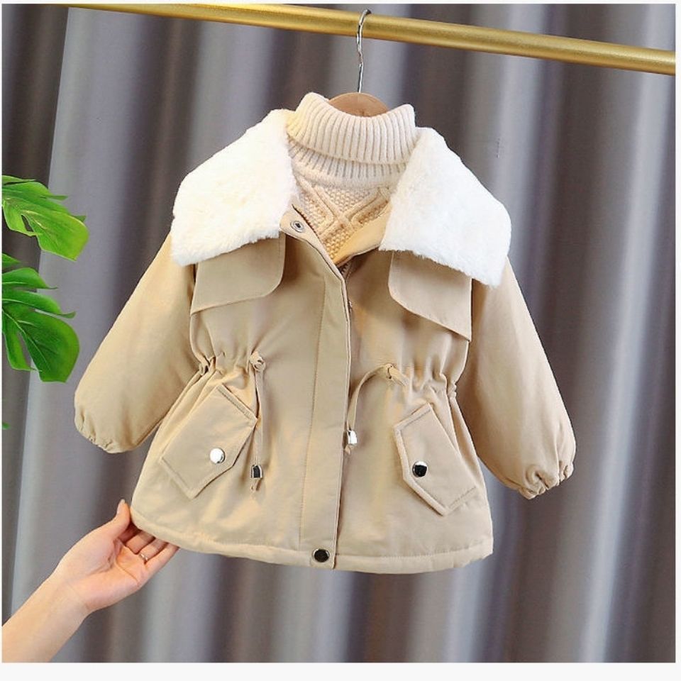 Girls' Fleece-lined Cotton Coat