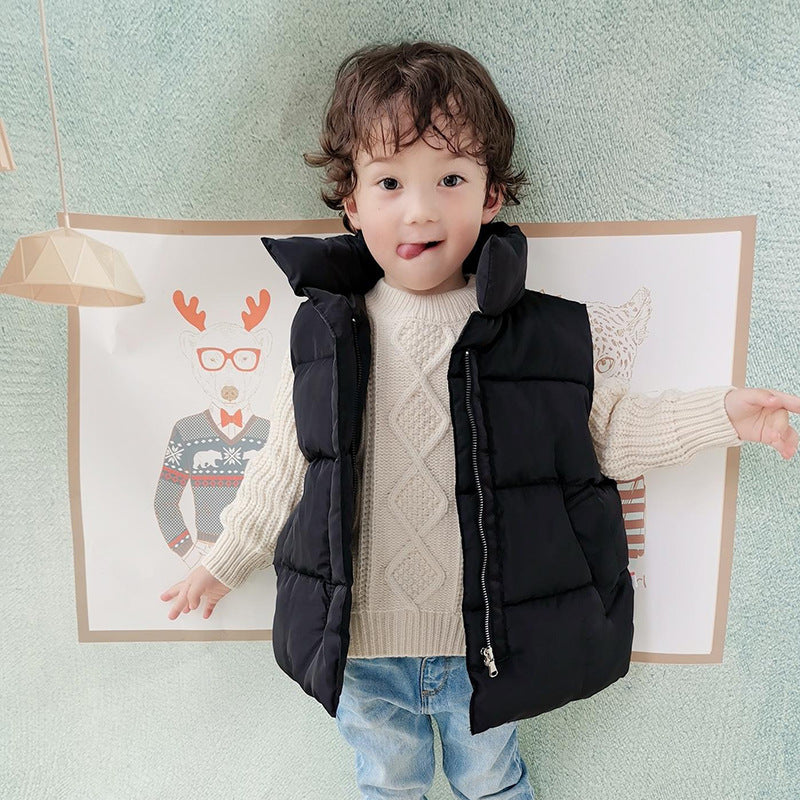 Down Cotton Vest, Spring or Winter Warm Vest For Boys or Girls