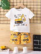 Summer Boys' Cartoon Shorts Set