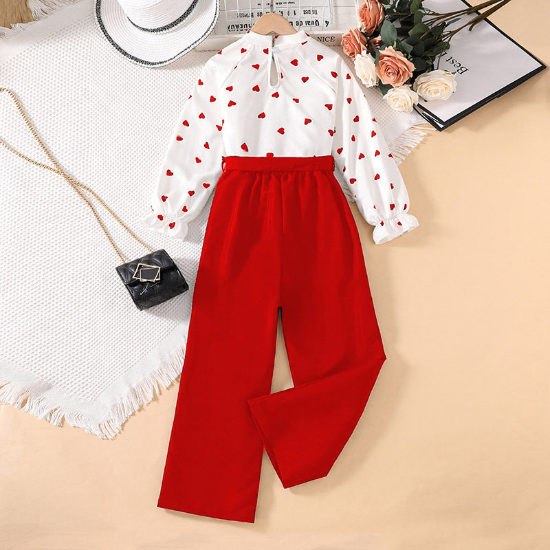 Girls' Long Sleeve Blouse & Pants, Multiple Colors Available