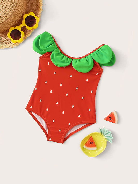 Children's Swimsuit Girl Baby Cute Strawberry One-piece