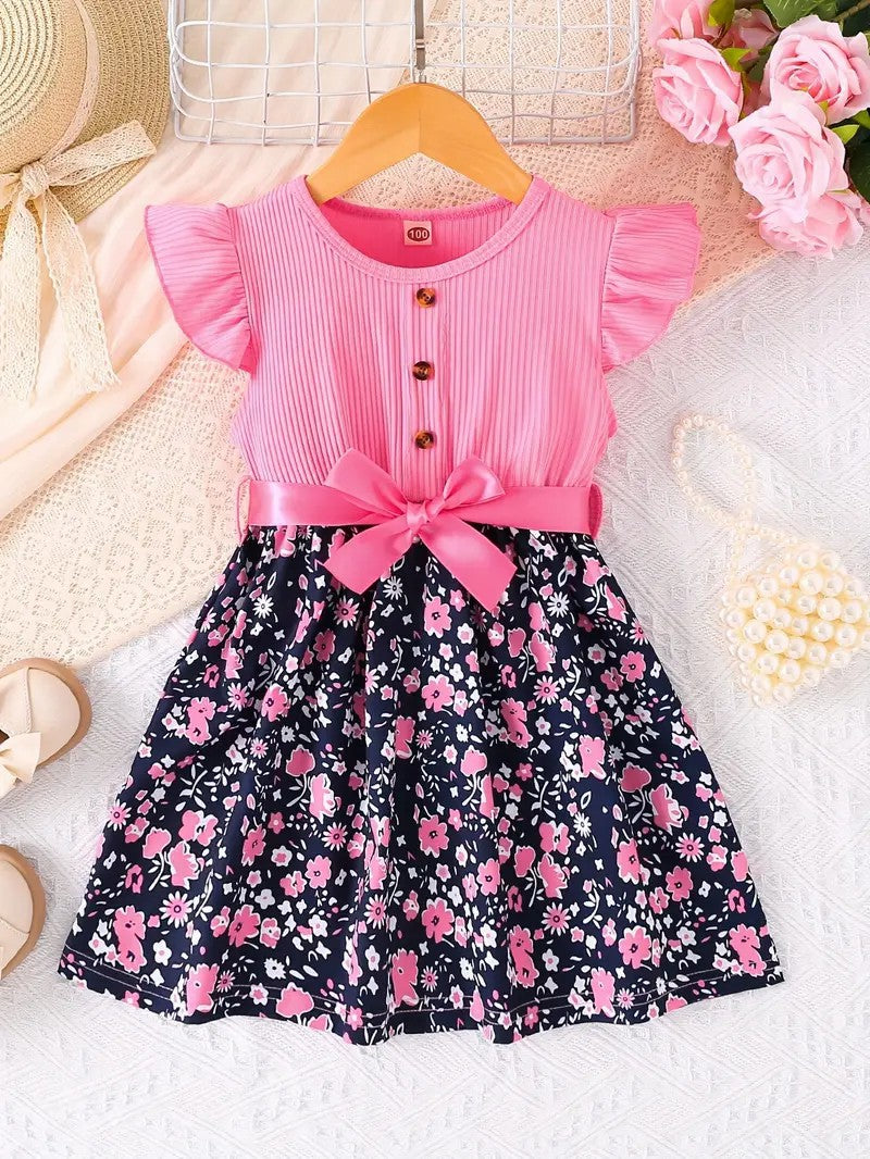 Embroidered Flowers Holiday Party Dress Girl