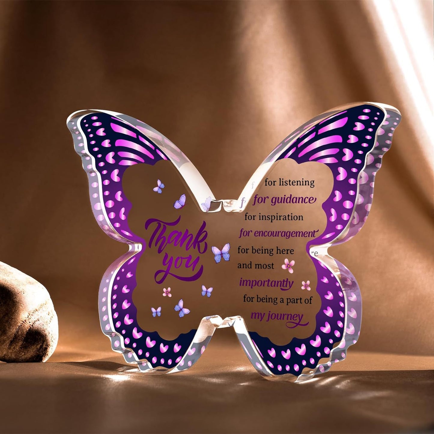 Purple Butterfly Transparent Acrylic Plaque, Mother's, Day Birthday Gift, Gift For Mom