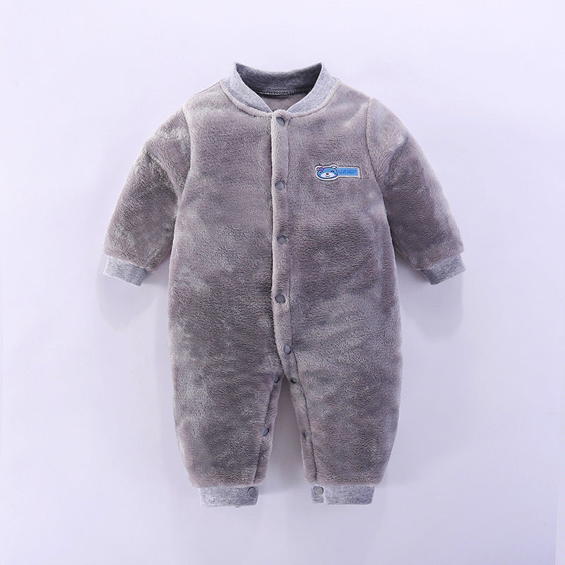 Baby Flannel Romper Onesie Footless Pajamas